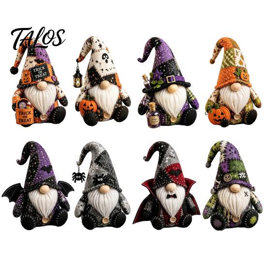 Fabric Sewing Kit Halloween Gnome Patchwork Kit, Witch Pumpkin Doll DIY with Pre-Cut Handmade Holiday Buttons Needle Thread, Cute Craft for