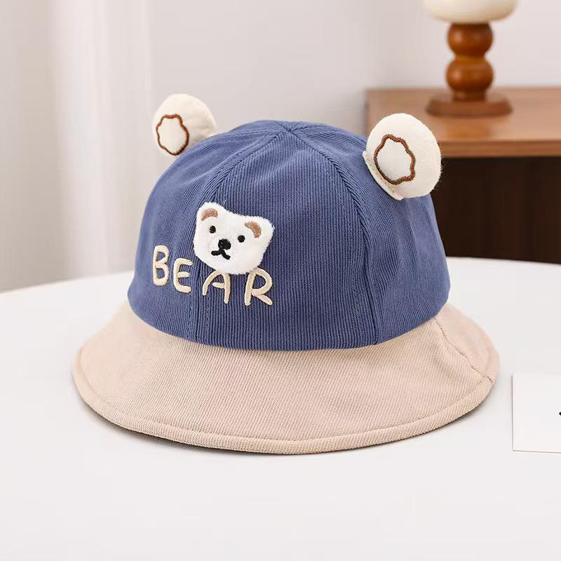 Autumn Embroidered Baby Fisherman Hat - Versatile Sun Protection & Warmth