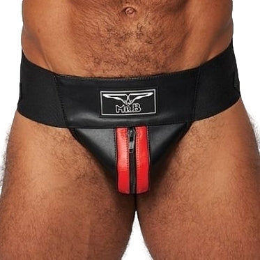 Jockstrap en cuir Mister B Noir-Rouge - Mr B - Mister B - JockStrap