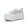 Spring 2025 New Color Muffin Shoes Platform All-match New Chinese Single Shoes Women's Ribbon Little White Shoes Women's Height Increase