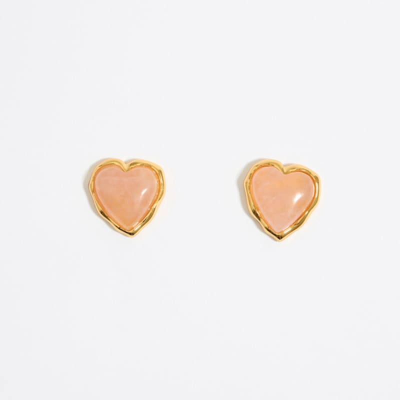 BIMBA Y LOLA [24SS] BIMBA Y LOLA Pink Stone Heart Earrings B245AIW005PKF