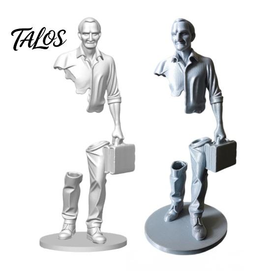 Talos 3D Printed Working Person Figurine with Briefcase, Modern Abstract Art Ornament for Desktop Bookshelf Office Decor, Stable Base Creative