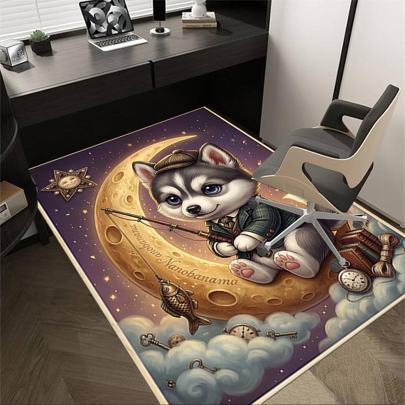 

1PC Moon Fishing Non-Slip Floor Carpet Compatible for Office&Living Room&Bedroom&Dining room - Soft & Pattern-G0397 60cm by 90cm