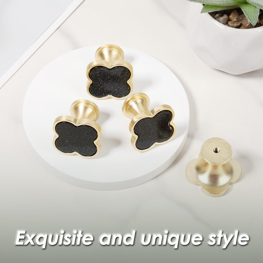 4 Pcs Cabinet Knobs Zinc Alloy Dresser Knobs Elegant Clover Drawer Knobs and Pulls
