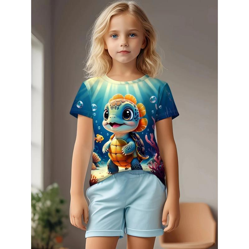 Summer Kids Cartoon Tops Tees Funny 3D Printed Animal Dog T-shirt Fashion Children Short Sleeve Clothing Boys Casual