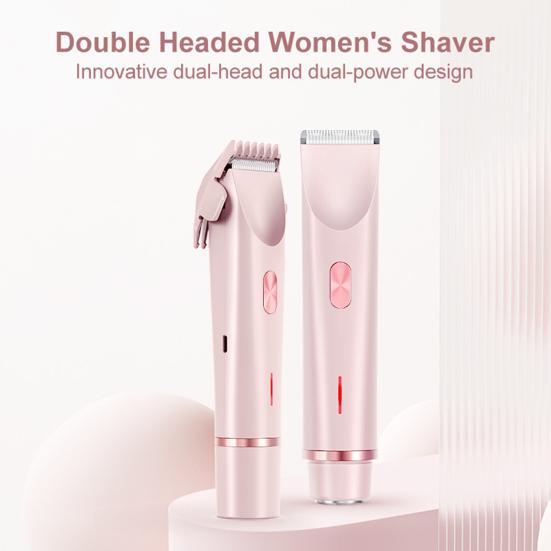 Women Double-Head Electric Shaver USB Rechargeable IPX7 Waterproof Portable Travel Face Body Bikini Area