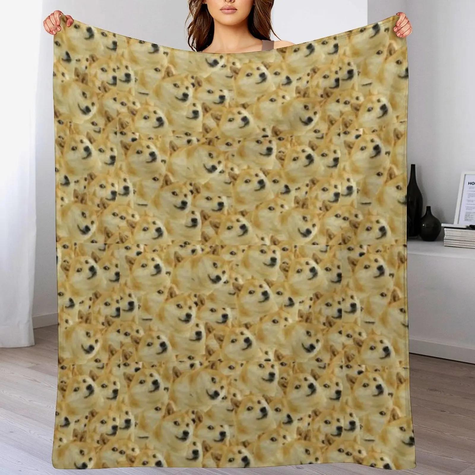 

doge meme Throw Blanket Multi Use Warm Blanket for Living Room Bedroom 102x76cm(40x30in)