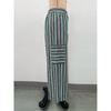 Women's pants summer striped straight pants drawstring wide-leg beach casual pants