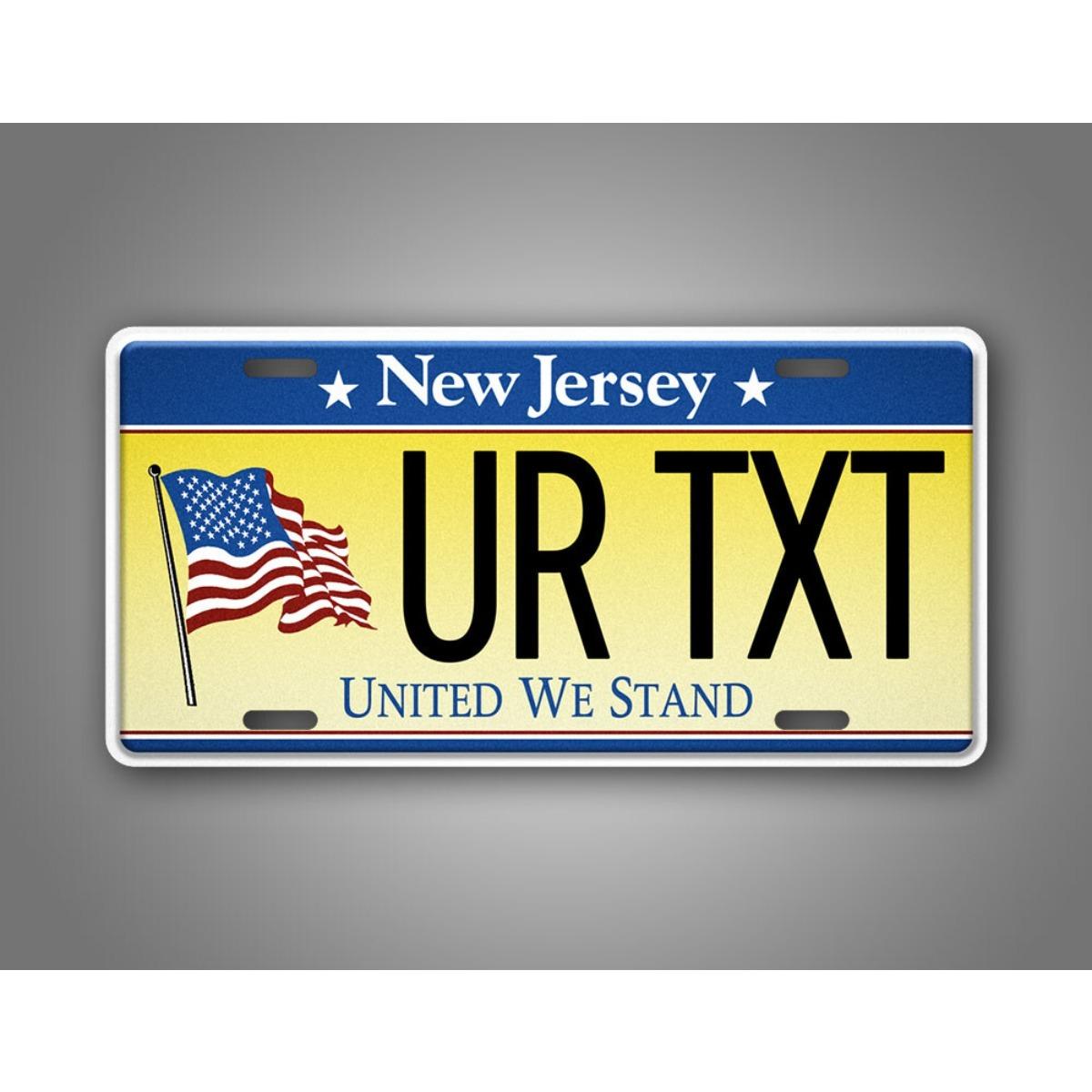 

Customizable 6x12 United We Stand License Plate Metal Sign DIY Text Auto Wall Decor білий
