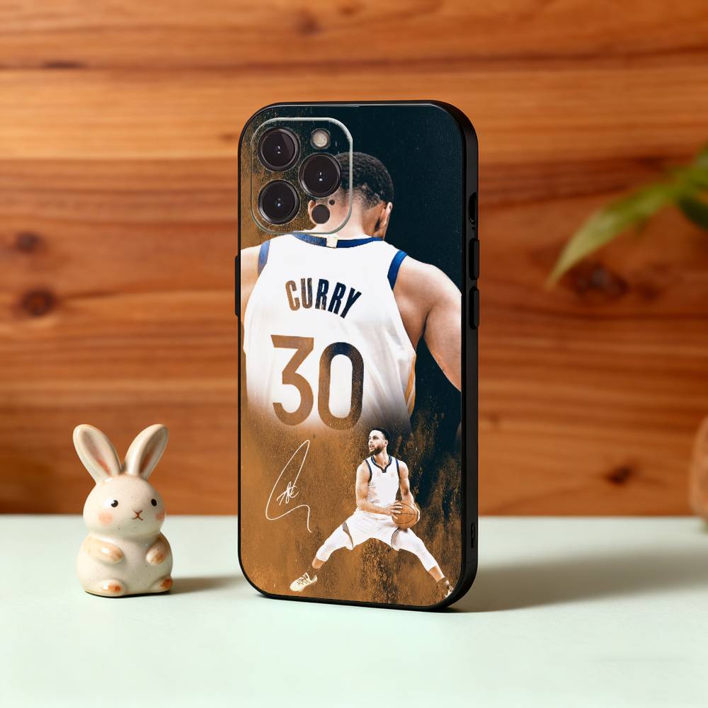 Sportstar S-Stephen C-Curry Handyhülle Für iPhone17,16,15,14,13,12Plus,Pro Max,XS,5G Weiches Silikon Schwarze Hülle