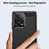 MOFI JK TPU Series-1 for Xiaomi Redmi Note 12 Pro+ 5G Carbon Fiber Texture Flexible TPU Case Anti-scratch Brushed Phone Back Cover