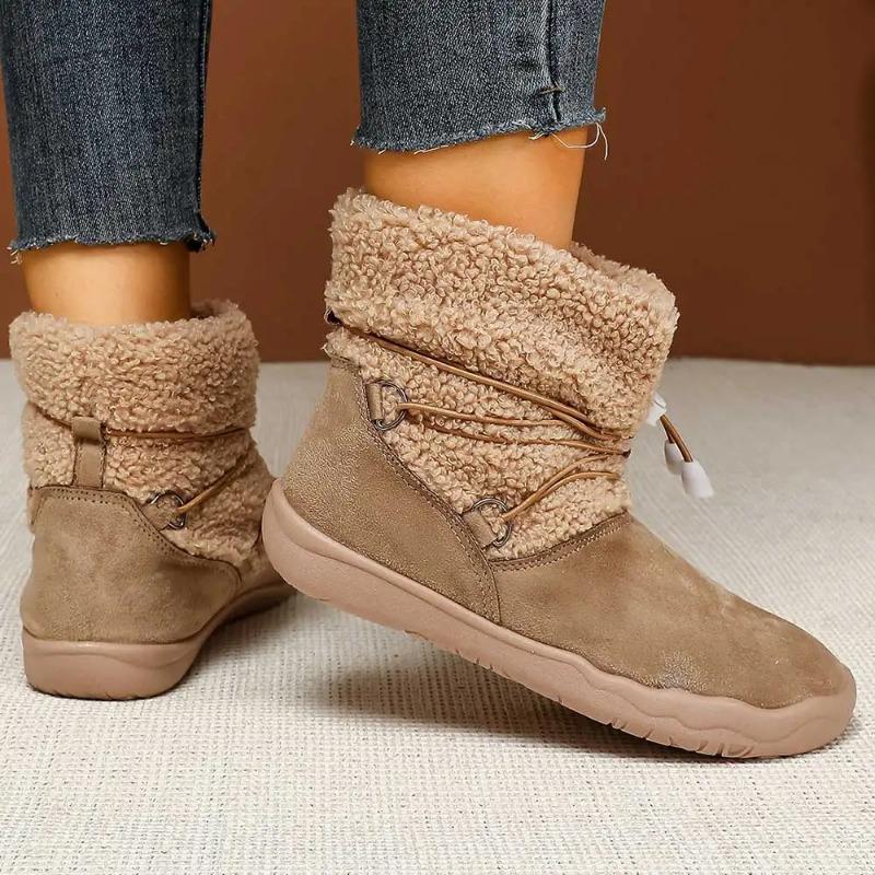 Women's New Autumn and Winter Fashion Snow Boots Comfortable Soft-Soled Fleece-Lined Casual Plush Short Boots for Young Girls