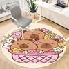 1pc Cute Capybara Floral Basket Chair Carpet for Office, Soft Comfortable Mat For Office, Living Room, Bedroom, Machine Washable Carpet Yy251112176