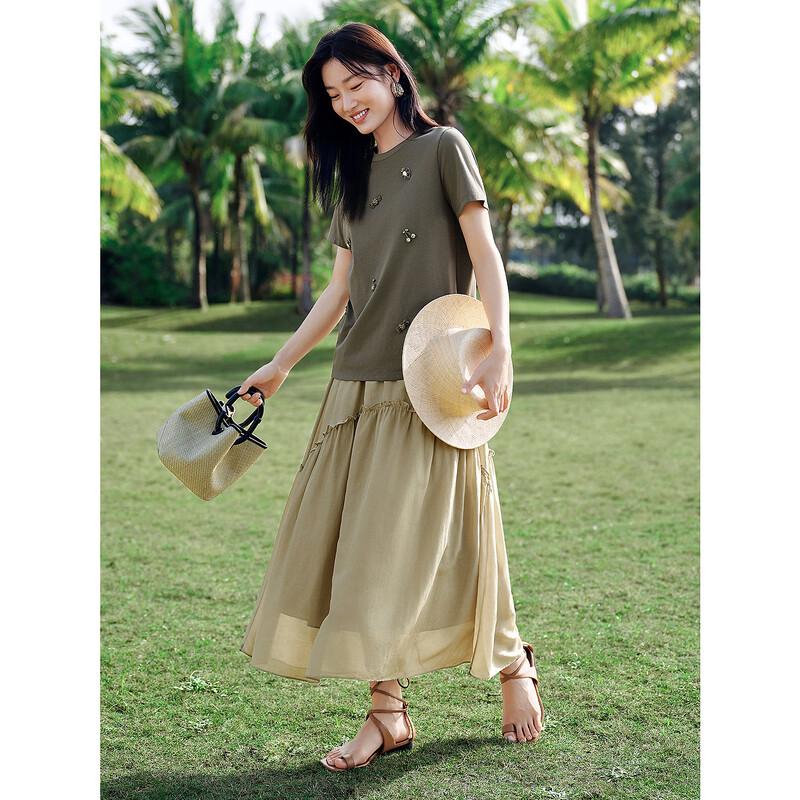 JZ Anna Coco Women s Summer Fruit Beaded Short Sleeve T-shirt M