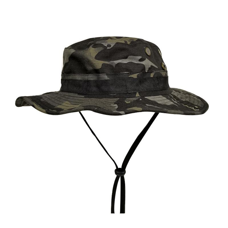 Adjustable Camo Safari Bucket Fishing Boonie Hat Camo Camouflage Boonie Hat With String