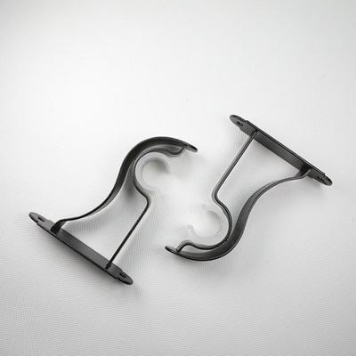 4 Pcs Curtain Rod Bracket Heavy Duty Curtain Rod Holder Rod Hooks for Wall Drapery Single Rods Support Brackets for 2.4-2.8cm Drape Poles