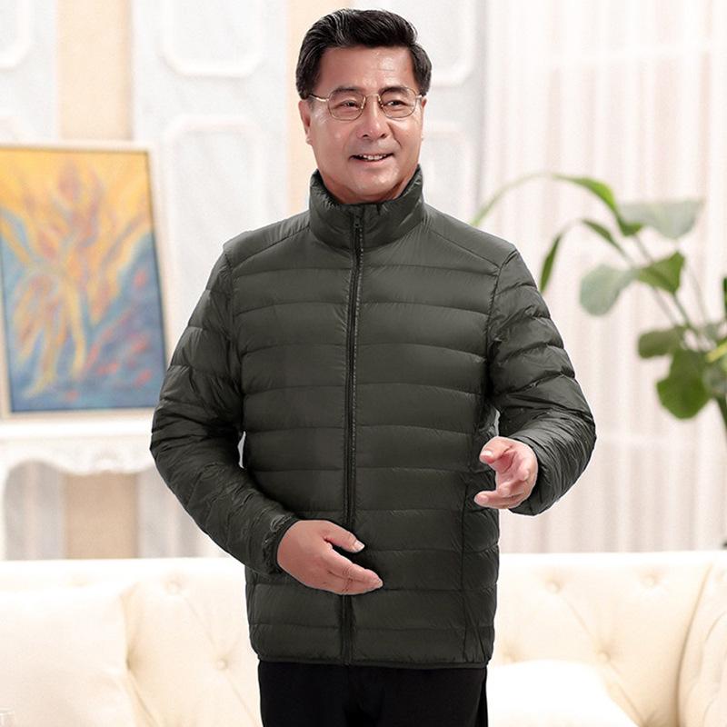Men's Lightweight Down Jacket - Midlife & Senior, Plus Size, Short, Autumn/Winter Coat