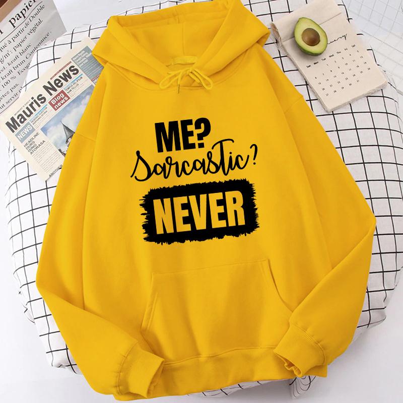 

(Толстовки высокого качества)Осень Зима Повседневный Я Саркастично Толстовки с буквенным принтом Never, однотонные пуловеры с капюшоном и длинными рукавами XL