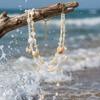 Elegant Double Layer Seashell Waist Chain Starfish Belly Chain Niche Ocean Themed Body Chain  Beach