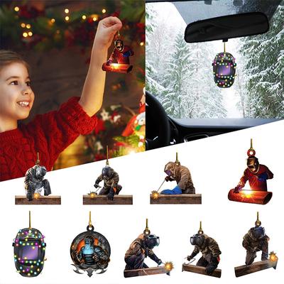 Radošs akrila personalizēts metinātāja kulons DIY Ziemassvētku eglīšu kulonu rotājums mājām Ziemassvētku Navidad dāvanas Jaunais gads