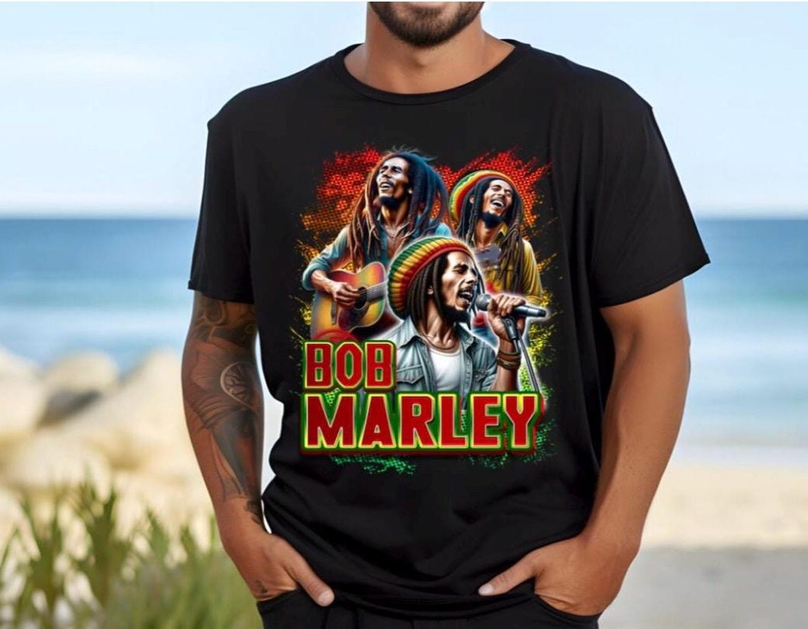 Bob Marley One Love T-Shirt, Reggae Music, Personalized Fan Shirt S