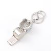 2-Piece Rhinestoned Whistle Keychain and Necklace Set with Zinc Alloy Construction 6 Stylish Color Option for Daily Use