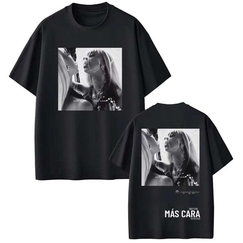 

Bad Gyal Mas Cara New Album 2026 Tour Print Tshirt Unisex Women Vintage Tshirt New Summer Tee Casual Fashion Tshirts S