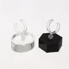 Clear Geometric Acrylic Ring Display Stand Jewelry Holder 2 Grid Box for Wedding Ceremony Earring Retail Showcase