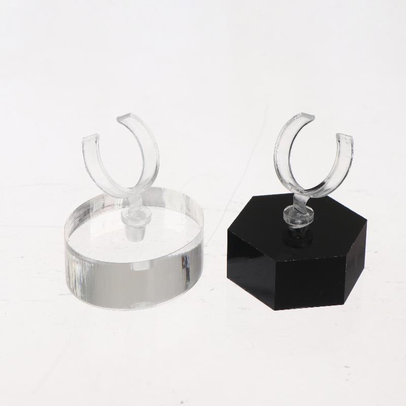 Clear Geometric Acrylic Ring Display Stand Jewelry Holder 2 Grid Box for Wedding Ceremony Earring Retail Showcase
