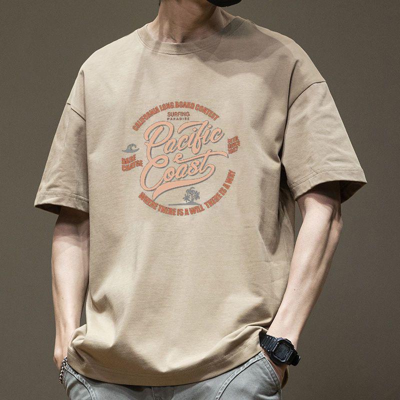 

Простая футболка Мужская с принтом Летняя Модная Хлопковая с коротким рукавом Свободная Модная Дышащая футболка 3XL