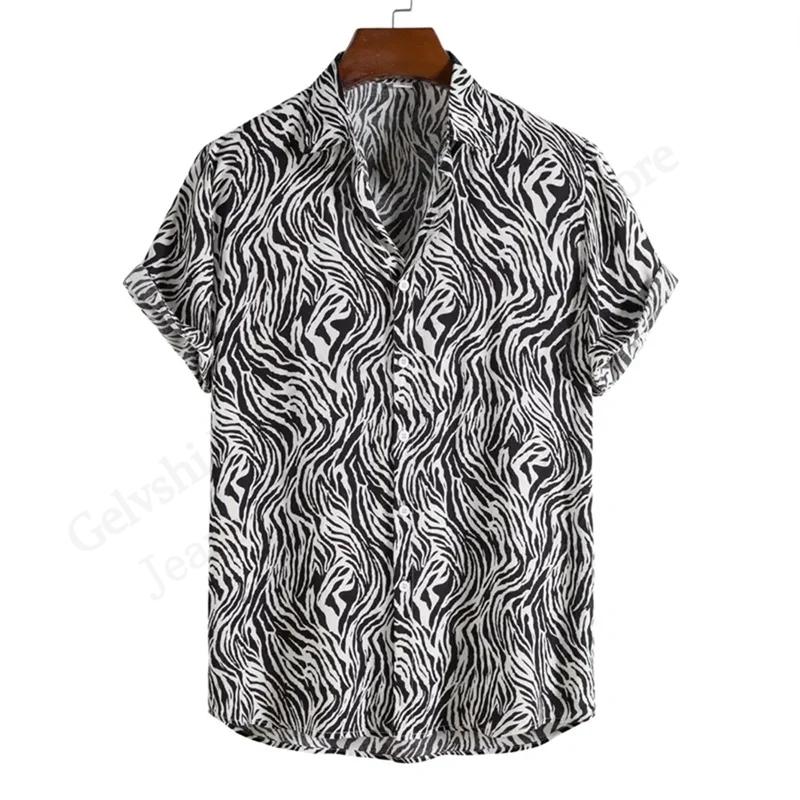 Summer Leopard Pattern 3D Print Men's Shirts Hawaii Short Sleeve Top Fashion Streetwear Casual Outdoor Men's and Women's Clothing Blouse