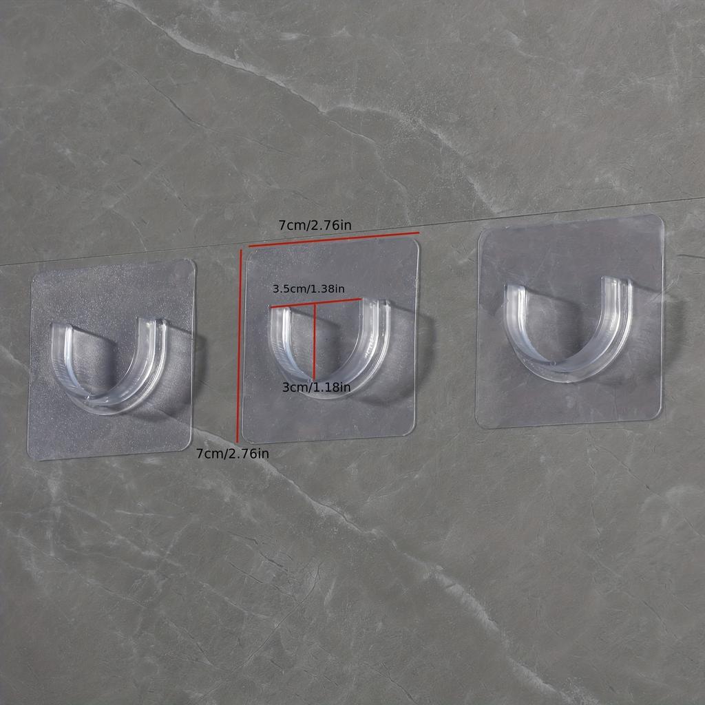 2pcs Punch-free Telescopic Rod Bracket, Adhesive Shower Curtain Rod Holder, No Drilling Shower Rod Tension Holder, Traceless Strong Sticky Hook