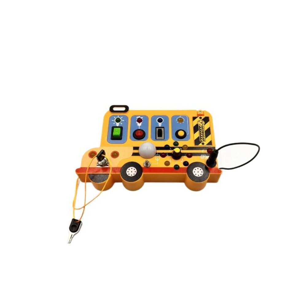 Car With Lights Switches LED Switch Toy Realistic Engine Sounds Hand-brain Coordination Training School Bus Busy Board