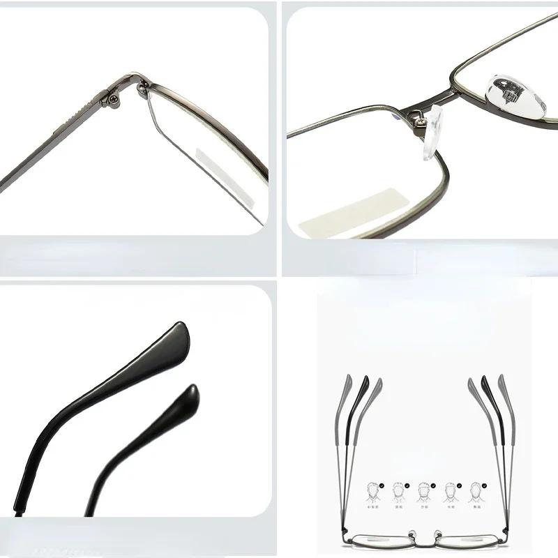 Men Metal Large Frame Anti Blue Reading Glasses Women Presbyopia Eyewear 50-600 High-end High-definition Presbyopia Glasses