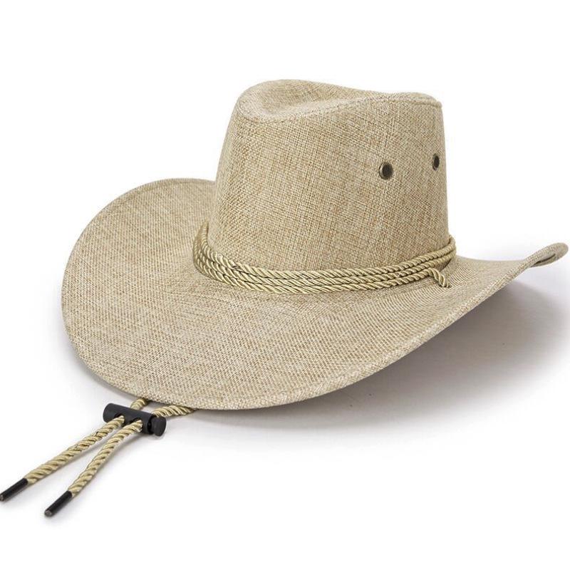 Men's Imitation Suede Western Cowboy Hat for Outdoor Camping & Hiking