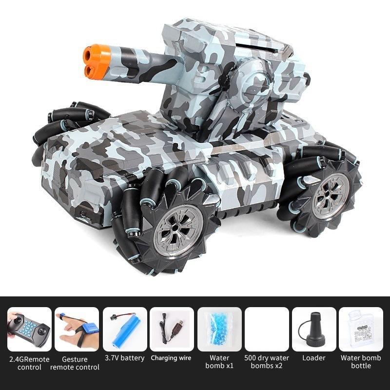 

Танк с дистанционным управлением может запускать водяные бомбы Бронемашина Подарок на День защиты детей Игрушка Часы Датчик Машина с дистанционным управлением серый