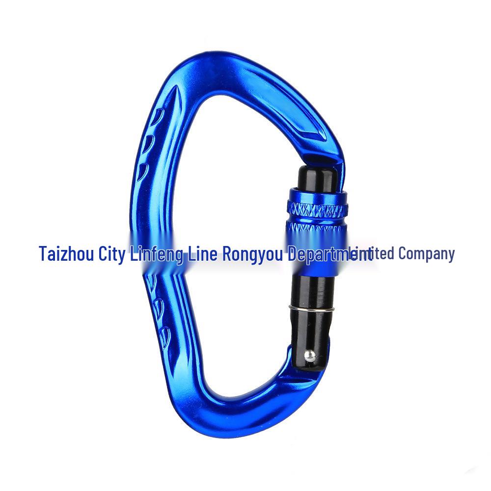 Outdoor Rock Climbing D-Type Carabiner: Mountaineering Lock, Rappelling Safety Hook