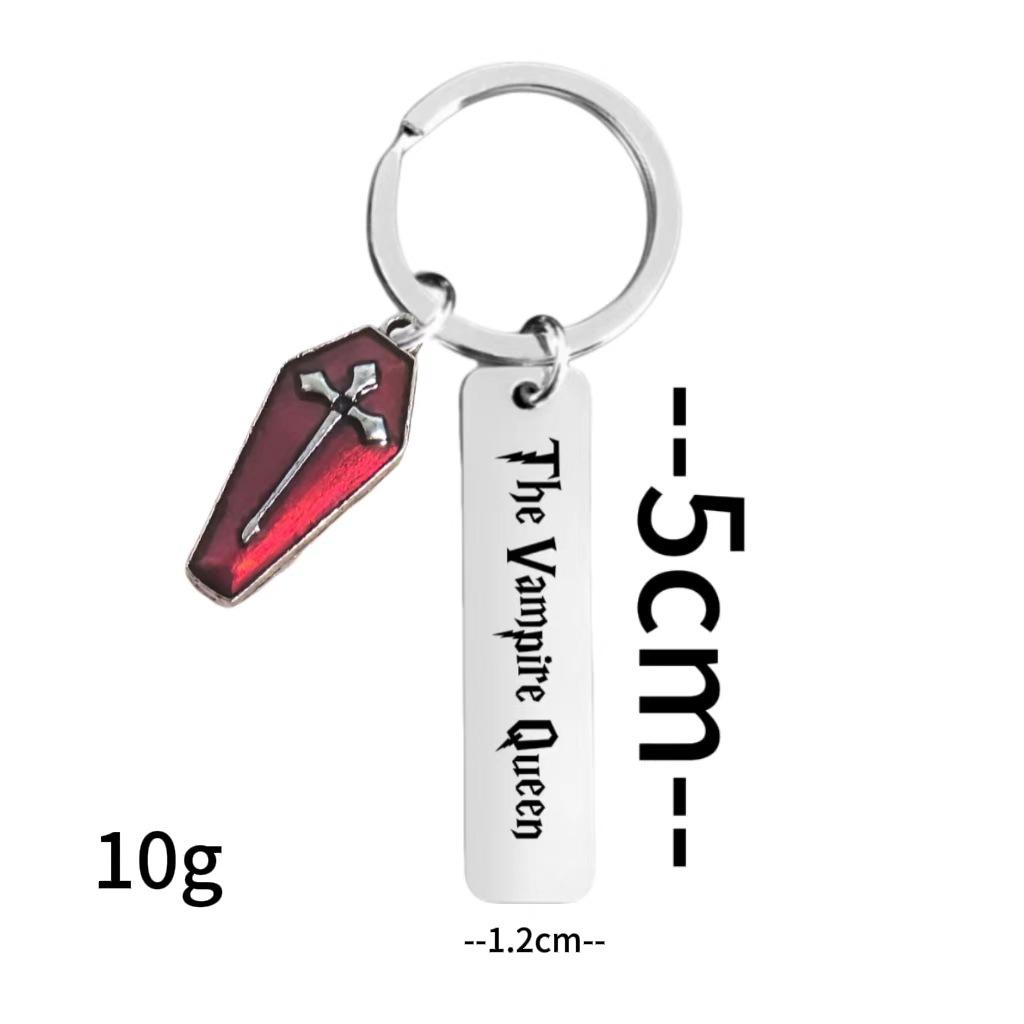 Portachiavi a forma di Croce di Vampiro per Halloween in Acciaio Inossidabile Design Gotico Retrò Ciondolo alla Moda Regalo Pratico per Festival