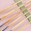 Original Pig Bristle Fan-Shaped Brushes Set of 6 for Oil, Gouache, Watercolor, and Acrylic Painting.