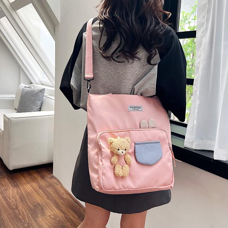 Women's bag new student tutoring bag fashionable contrasting color sweet messenger bag shoulder bag