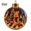 Shatterproof Plastic Spheres Glowing Christmas Story Ornament, Mini Holiday Scene In Ball, Light Up Decorative Ornaments for Home Clear Ball Xmas Tree