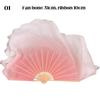 2 Pcs Gradient Pink Silk Bamboo Fan Practice Veils Silk Fan Women  Performance Props Classical Dance Hand Dye Rayon Silk Fans