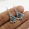 Labradorite Gemstone Earrings: Round Sterling Silver Boho Earrings