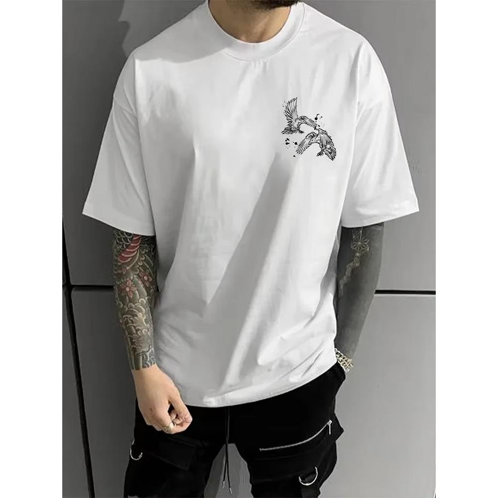 2024 Summer Y2K T Shirts Men Crew Neck Short Sleeve Casual Cotton Tees Mens Vintage Gothic Printed T-shirt For Mens Streetwear