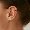 Fresh Fruit Strawberry Ear Bone Clip Earrings Simple Irregular Metal Oil Drip Earrings Female