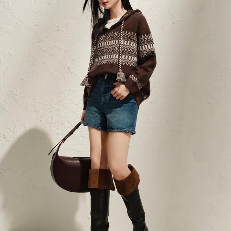 JUZI Annaco Women's Fair Isle Wool Hooded Sweater