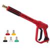 Pressure Washer Long Guns with Replacement Wand Extension 5 Nozzle Tips Fitting Quick Connectors for Cleaner Car Window