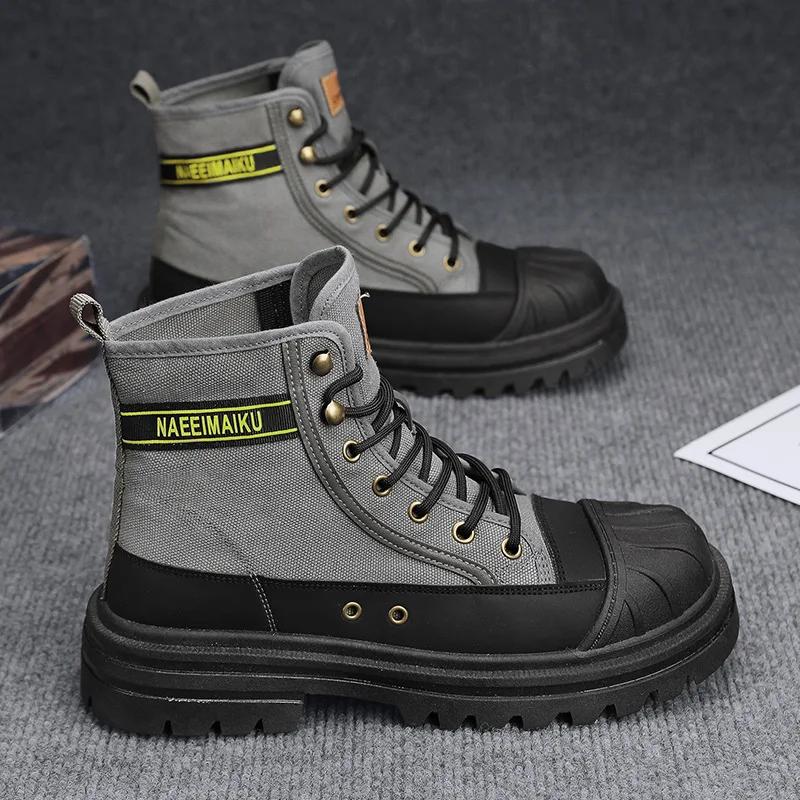 Fashion Classic hot selling men's shoes 2024 high top soft soled workwear shoes wear-resistant outdoor thick soled sports shoes sneakers