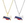 Russia Flag Chain Necklaces National Map Pendant Choker Country Jewelry