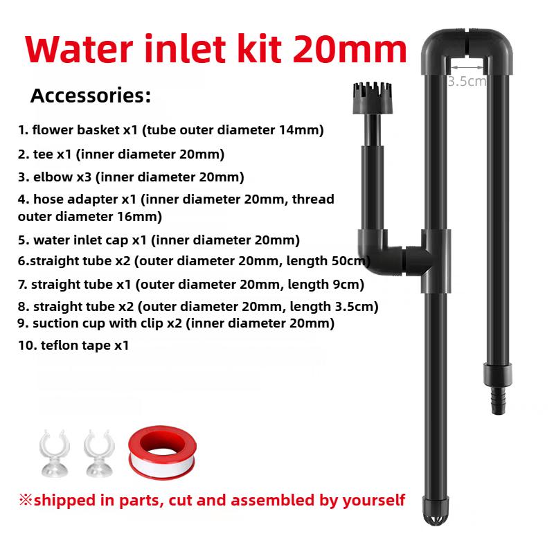 PVC Aquarium Water Inlet Outlet Pipe Tube Fitting Water Skimmer Inflow Outflow Fish Tank Filter Accessories Fishbowl Equipment